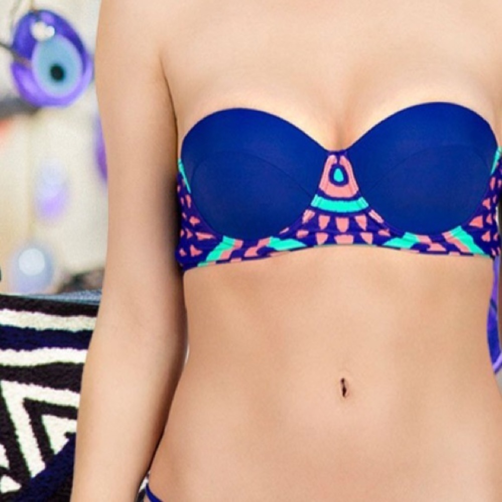 Cleobella Turqoise Wild Blue Bikini Top nwt
